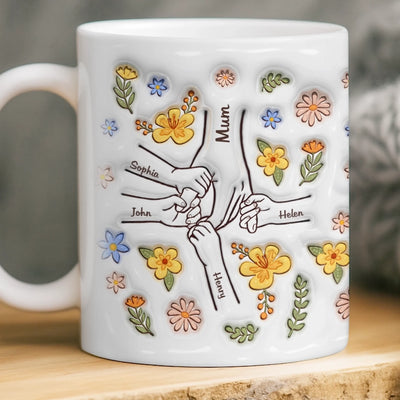 Custom 3D Inflated Effect Printed Mug - Personalized Mother's Day Gifts For Mum, Grandma - Her Love Shapes Generations