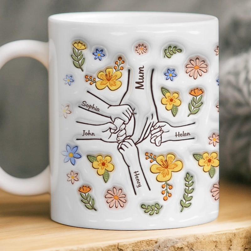 Custom 3D Inflated Effect Printed Mug - Personalized Mother's Day Gifts For Mum, Grandma - Her Love Shapes Generations