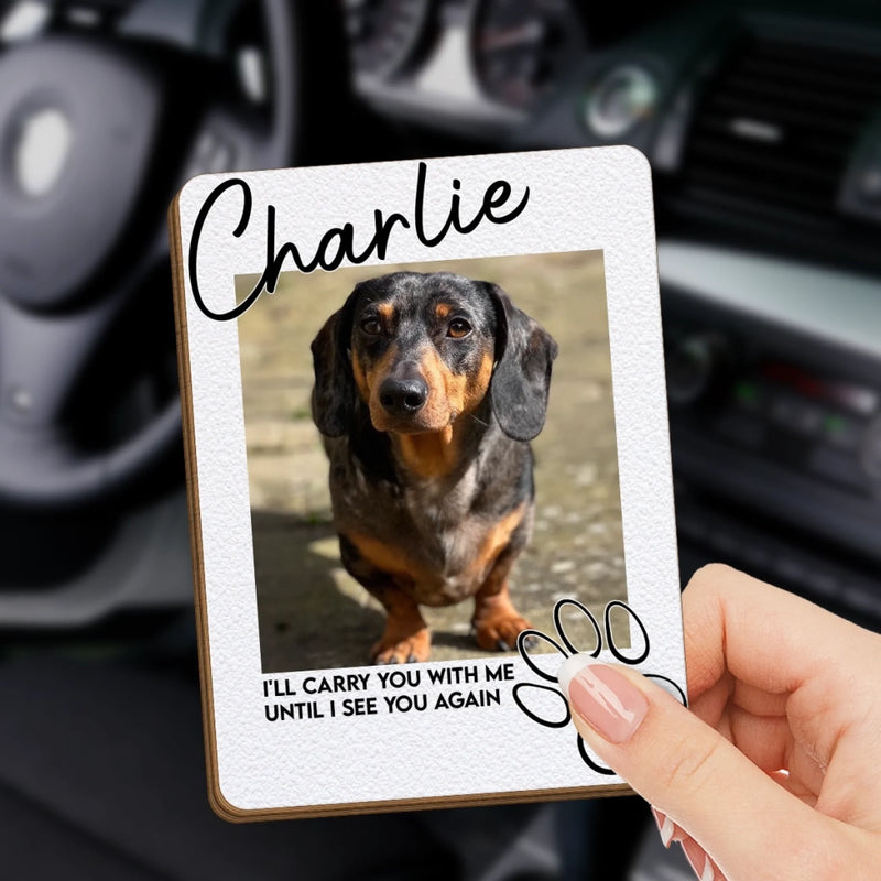 Custom Photo Car Visor Clip - Personalized Pet Memorial Sympathy Gifts For Dogs, Cats - My Little Guardian Angel