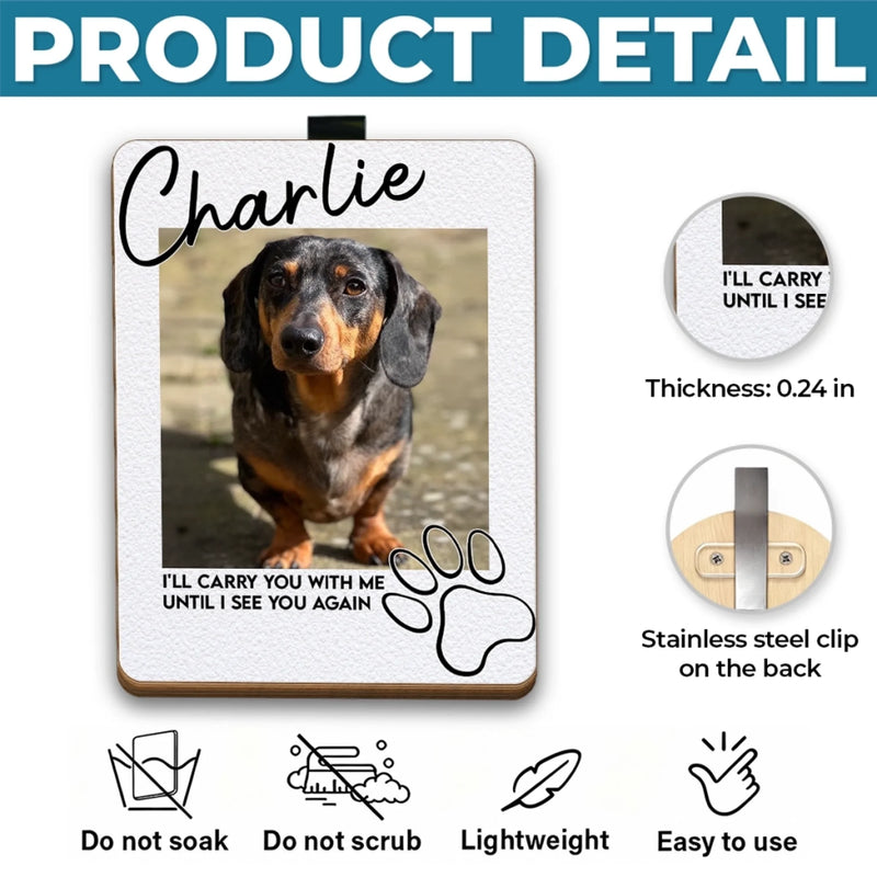 Custom Photo Car Visor Clip - Personalized Pet Memorial Sympathy Gifts For Dogs, Cats - My Little Guardian Angel