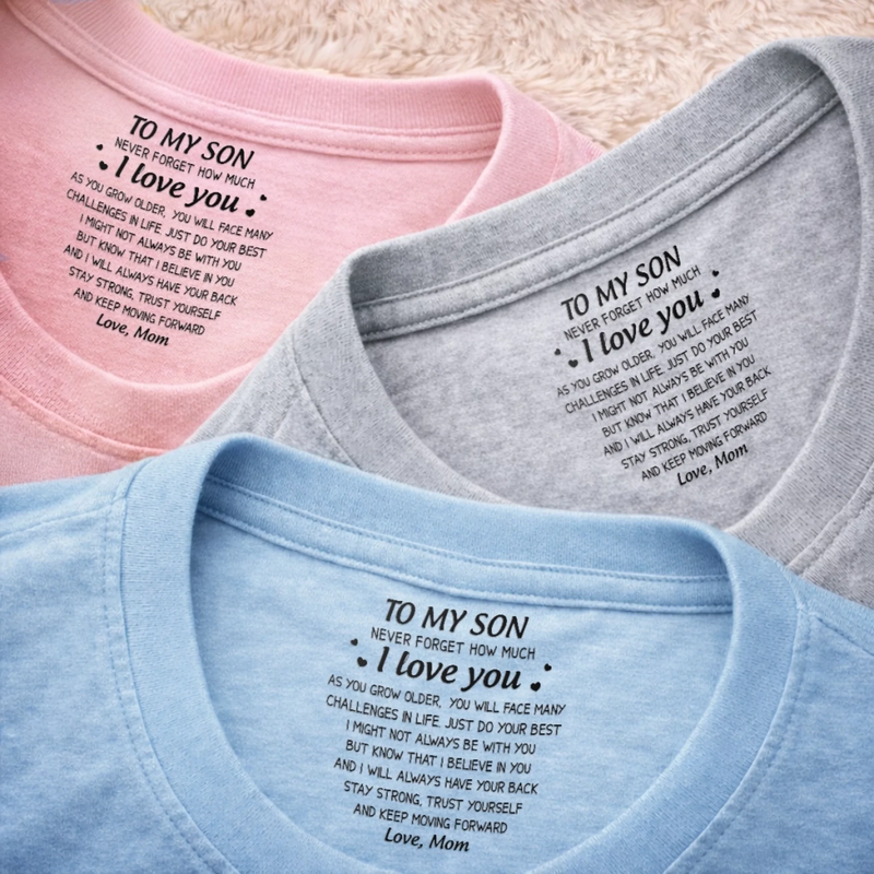 Custom Inside Neck Print T-Shirt - Personalized Birthday Gifts For Son, Daughter - Keep Moving Forward