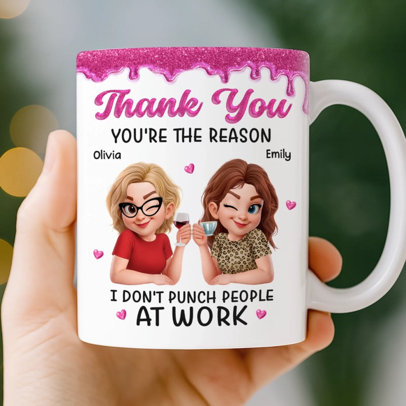Custom 3D Inflated Effect Printed Mug - Personalised Retirement Gifts For Women, Friends, Sisters, BFF - You’re My Work Therapy