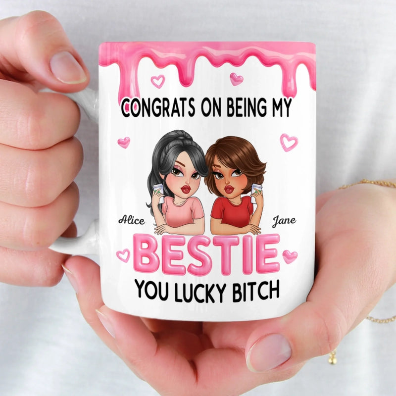 Custom Mug - Personalized Best Friend Birthday Gifts For Women, Besties, Sisters, BFF - A Bond That Never Breaks