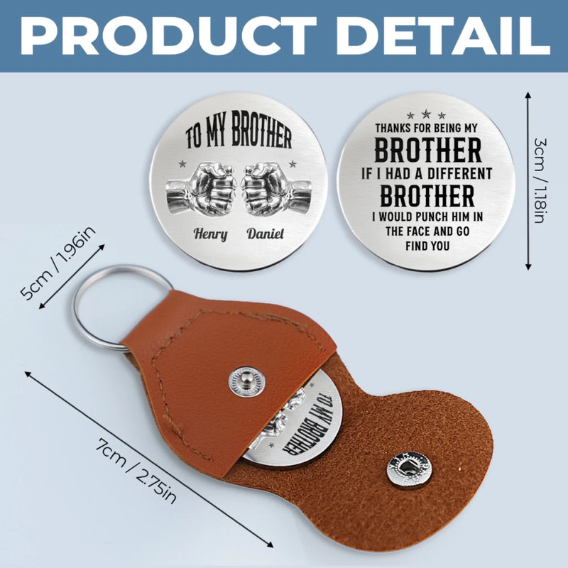 Personalised Pocket Hug Token - Birthday Gifts For Brother, Siblings - Side By Side Since Childhood