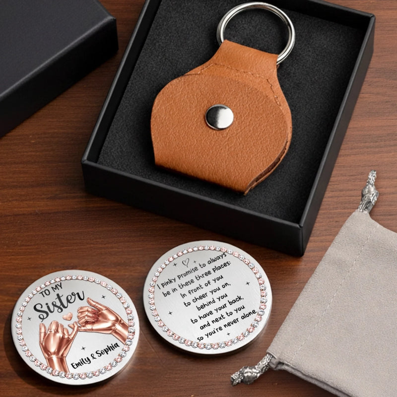 Personalised Pocket Hug Token - Custom Gift For Best Friend Birthday Gifts For Women, Friends, Sisters, BFF - Forever Sisters, Always In Heart