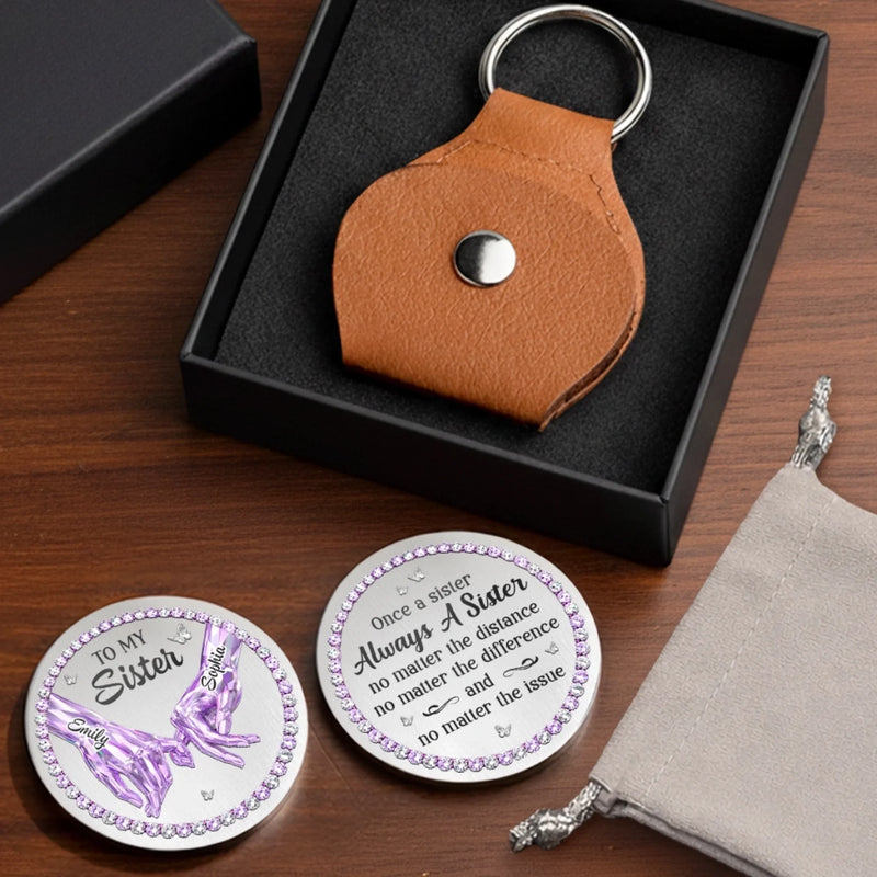 Personalised Pocket Hug Token - Custom Best Friend Birthday Gifts For Women, Sisters, BFF - Miles Apart, Still Close