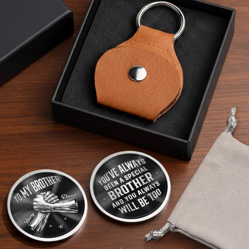 Personalised Pocket Hug Token - Custome Birthday Gifts For Brother - Brothers By Blood Always
