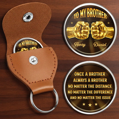 Personalised Pocket Hug Token - Custom Birthday Gifts For Brother - Built Together Like Brothers