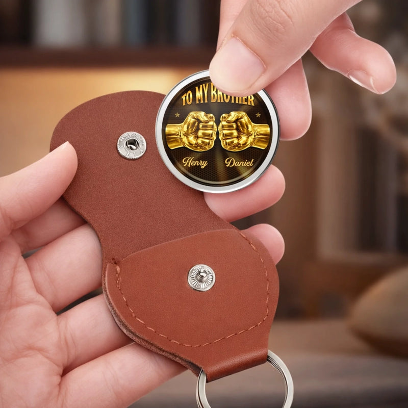 Personalised Pocket Hug Token - Custom Birthday Gifts For Brother - Built Together Like Brothers