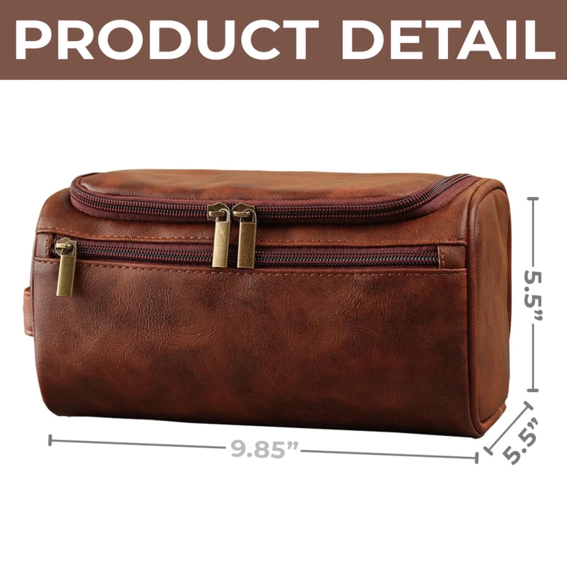 Personalised Leather Toiletry Bag – Birthday Gift for Husband – For the Man I Love