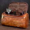 Personalised Leather Toiletry Bag – Birthday Gift for Dad, Brother, Grandpa or Husband – Crafted for a Good Man