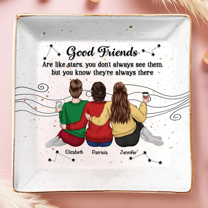 Personalised Jewellery Dish – Birthday Gift for Best Friend, Sister or BFF – Good Friends Are Forever
