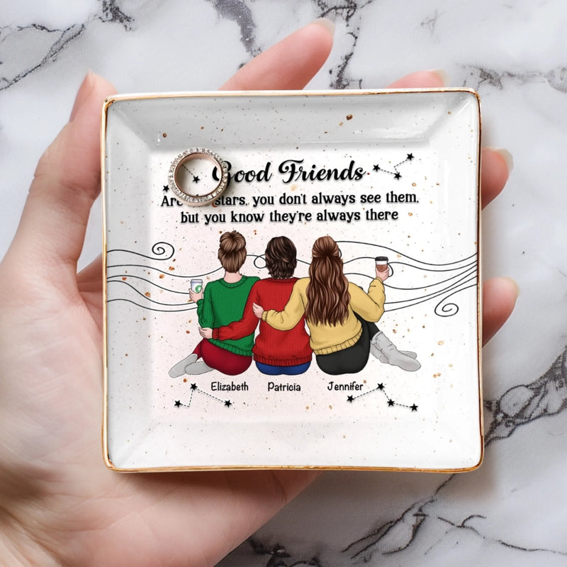 Personalised Jewellery Dish – Birthday Gift for Best Friend, Sister or BFF – Good Friends Are Forever