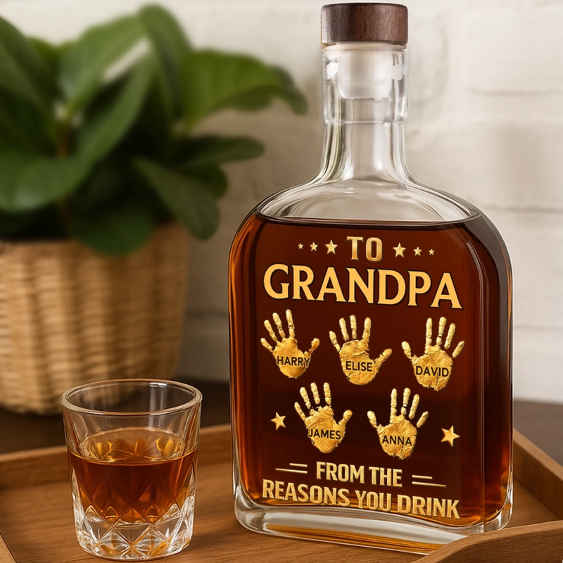 Personalised Whisky Bottle – Birthday Gift for Dad or Grandpa – Dad and Grandpa Forever
