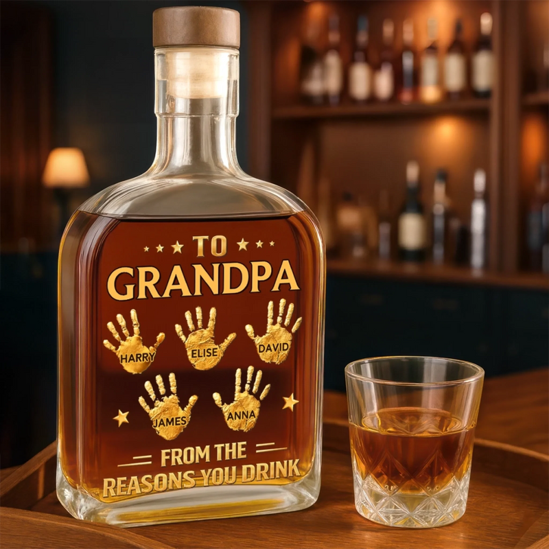 Personalised Whisky Bottle – Birthday Gift for Dad or Grandpa – Dad and Grandpa Forever