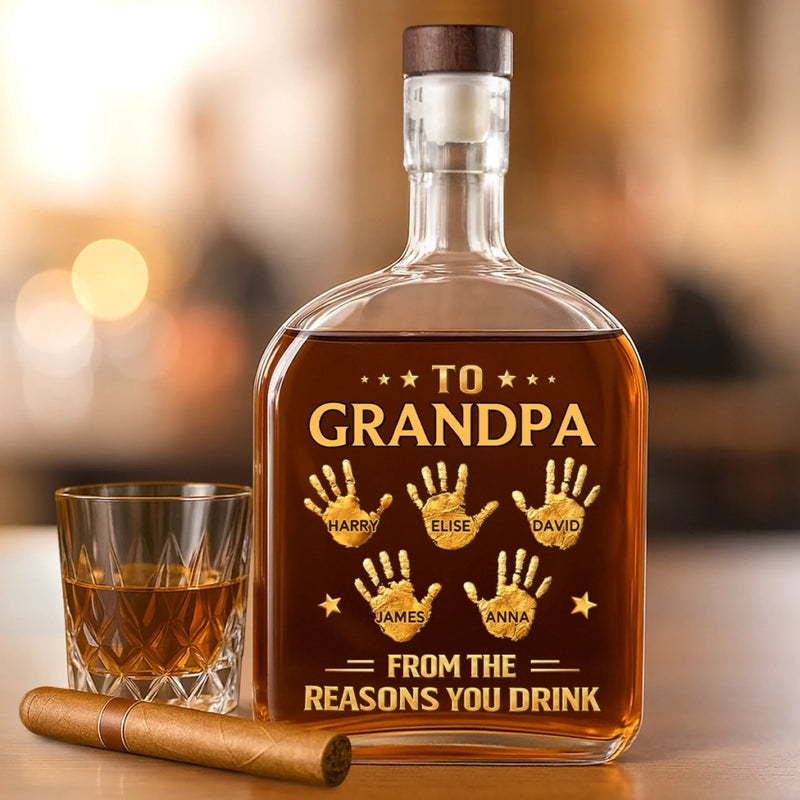 Personalised Whisky Bottle – Birthday Gift for Dad or Grandpa – Dad and Grandpa Forever