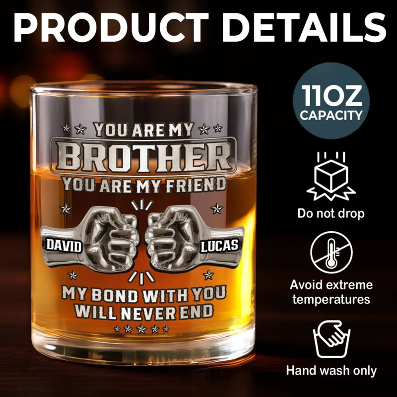 Personalised Whisky Glass – Birthday Gift for Brother – Family by Chance, Brothers Forever