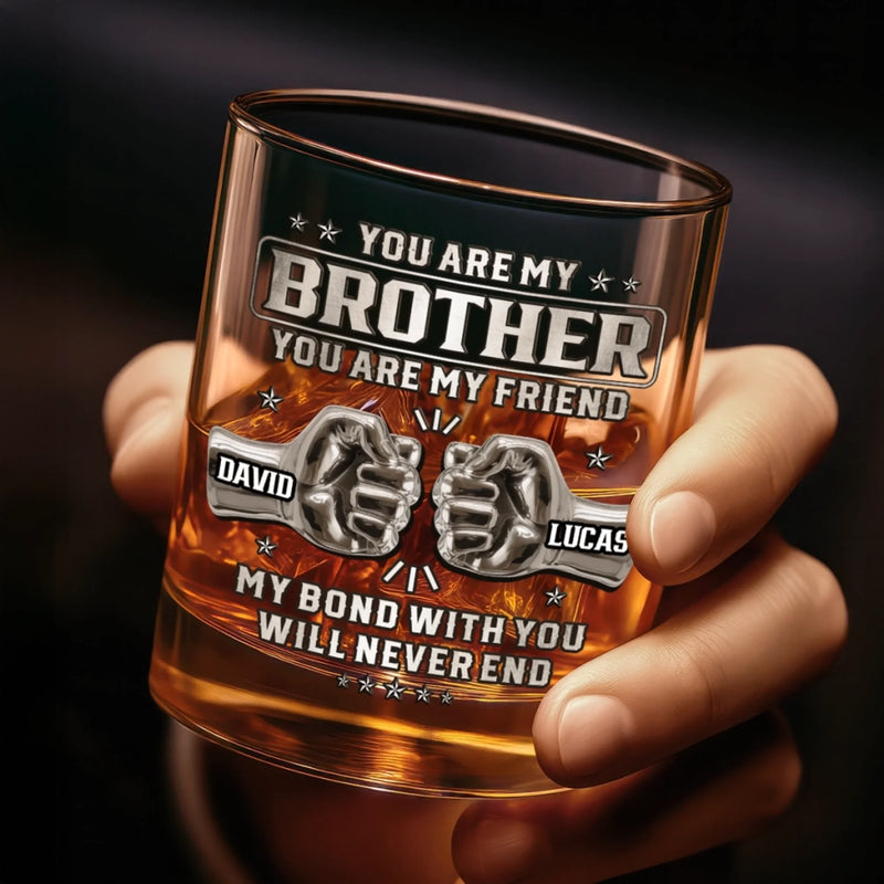 Personalised Whisky Glass – Birthday Gift for Brother – Family by Chance, Brothers Forever