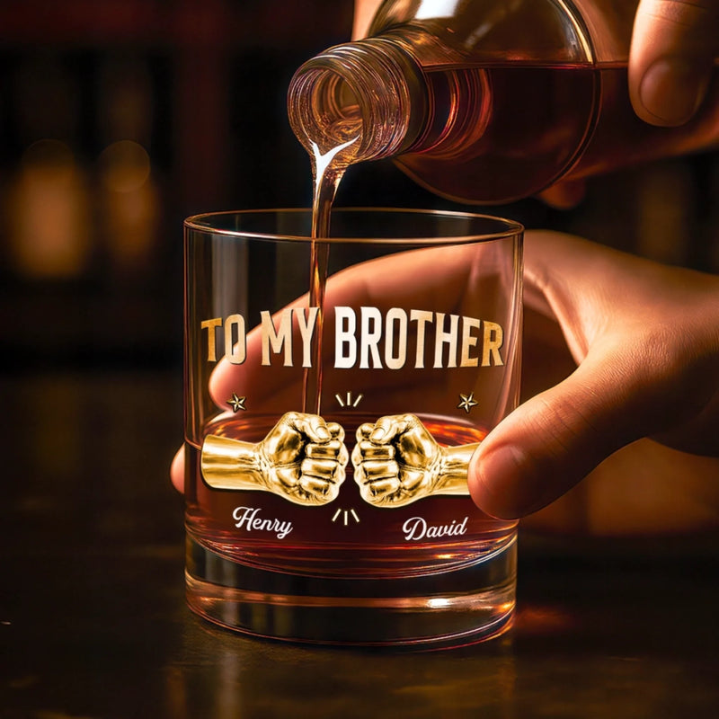 Personalised Whisky Glass – Birthday Gift for Brother – Brothers Built by Shared Memories