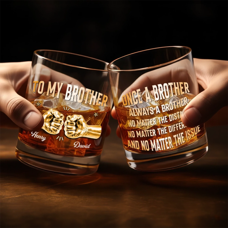 Personalised Whisky Glass – Birthday Gift for Brother – Brothers Built by Shared Memories