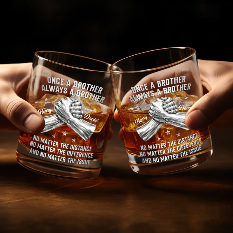 Personalised Whisky Glass – Birthday Gift for Brother – Brothers Strong at Heart