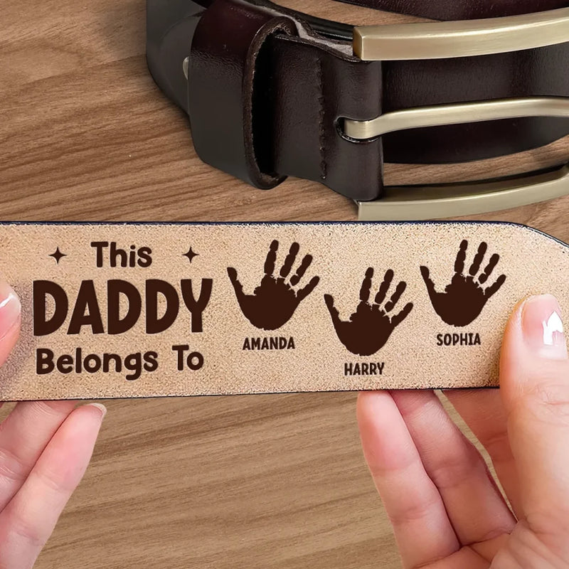 Personalised Engraved Leather Belt – Father’s Day Gift for Dad or Grandpa – Always My Dad, Forever My Hero