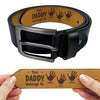 Personalised Engraved Leather Belt – Father’s Day Gift for Dad or Grandpa – Always My Dad, Forever My Hero