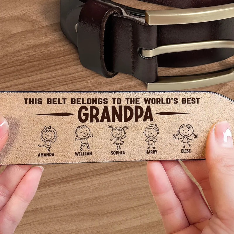 Personalised Engraved Leather Belt – Father’s Day Gift for Dad or Grandpa – Dad, My Forever Inspiration
