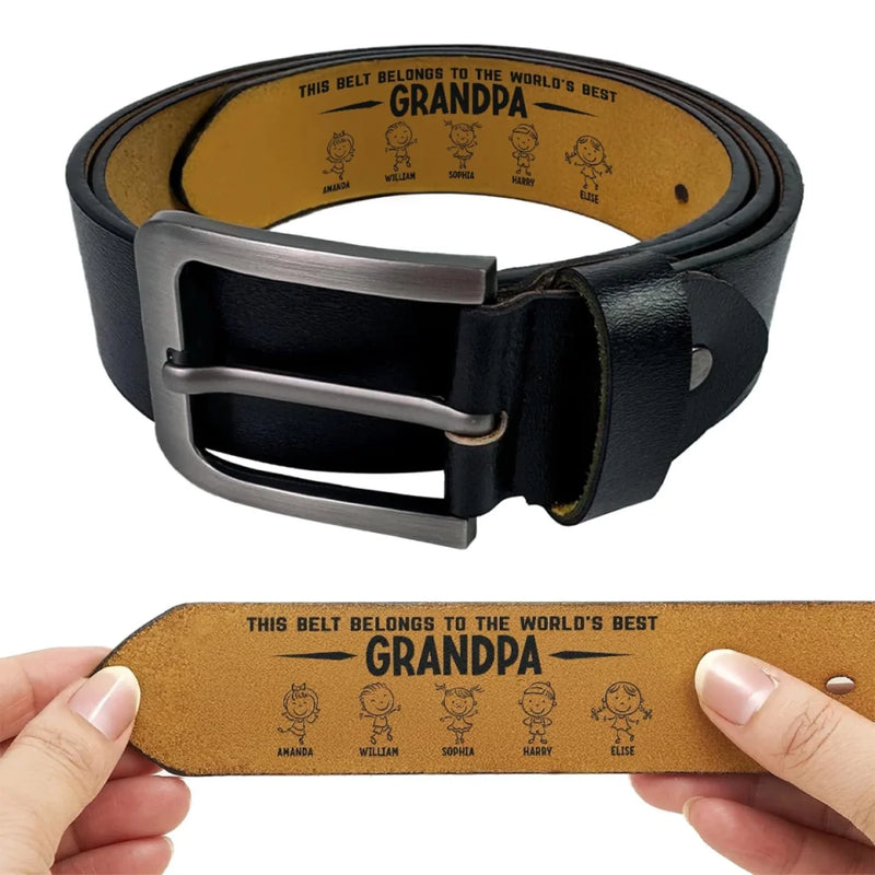 Personalised Engraved Leather Belt – Father’s Day Gift for Dad or Grandpa – Dad, My Forever Inspiration
