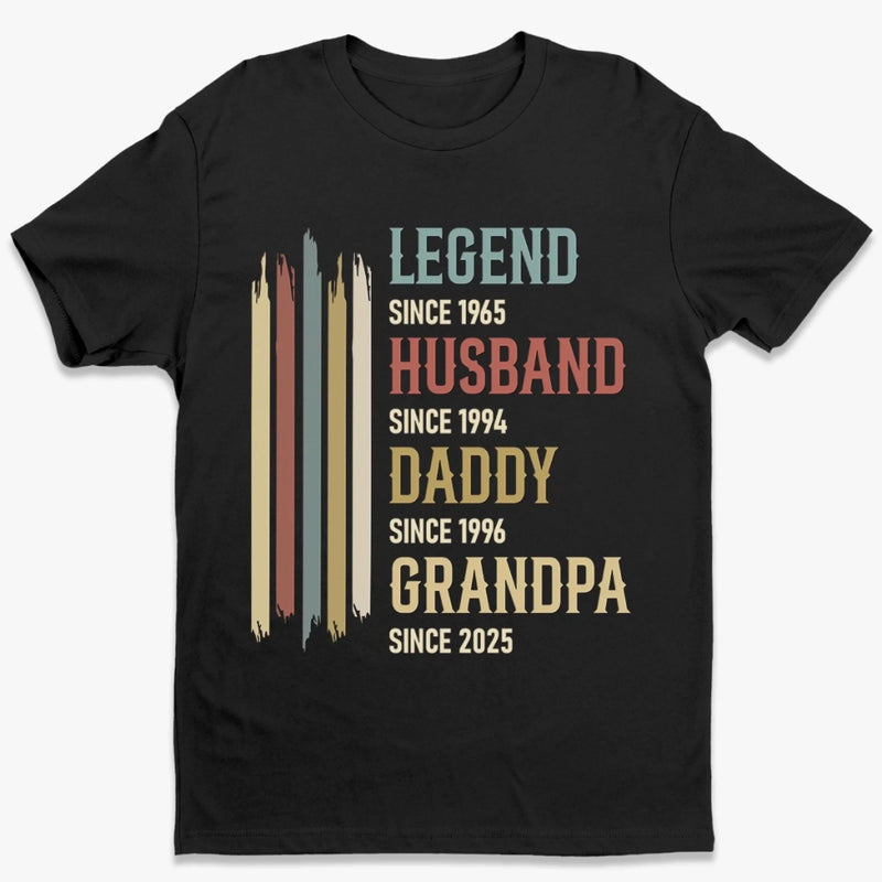 Personalised Unisex T-Shirt – Birthday Gift for Dad, Grandpa or Husband – Old Enough to Be Legendary