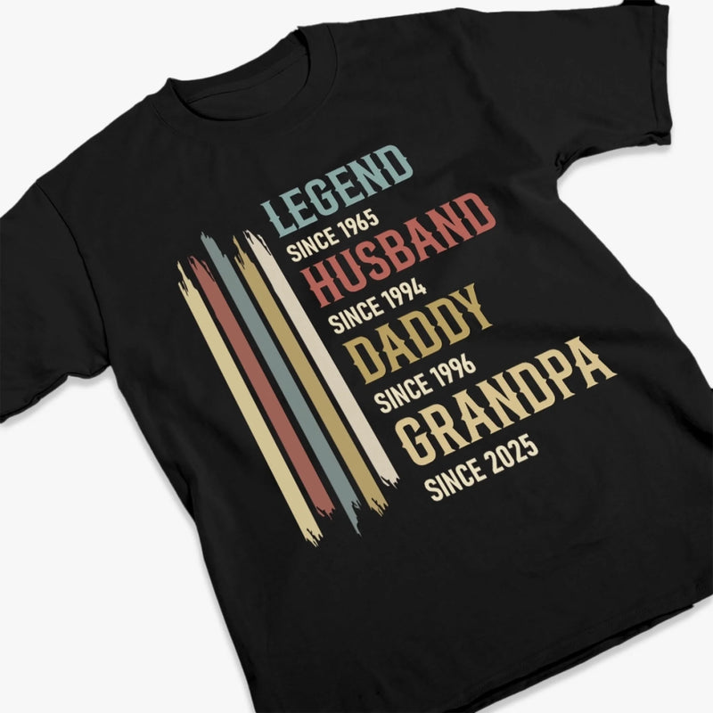 Personalised Unisex T-Shirt – Birthday Gift for Dad, Grandpa or Husband – Old Enough to Be Legendary