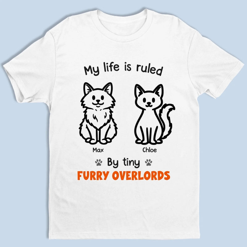 Personalised Unisex T-Shirt – Birthday Gift for Cat Lovers or Cat Mum and Dad – Ruled by Tiny Bosses