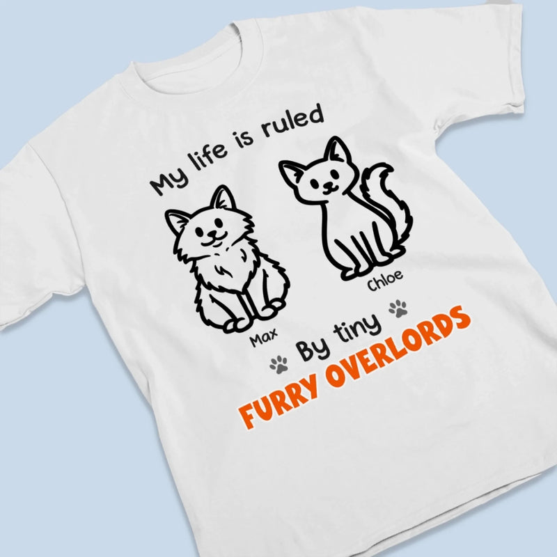 Personalised Unisex T-Shirt – Birthday Gift for Cat Lovers or Cat Mum and Dad – Ruled by Tiny Bosses