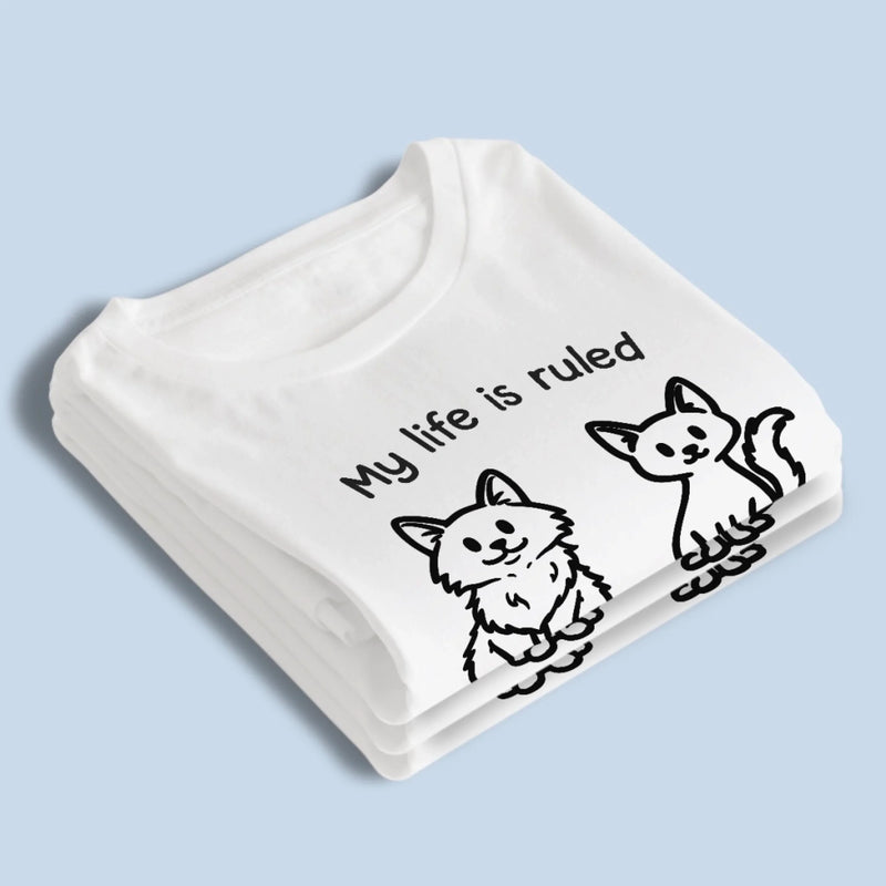 Personalised Unisex T-Shirt – Birthday Gift for Cat Lovers or Cat Mum and Dad – Ruled by Tiny Bosses