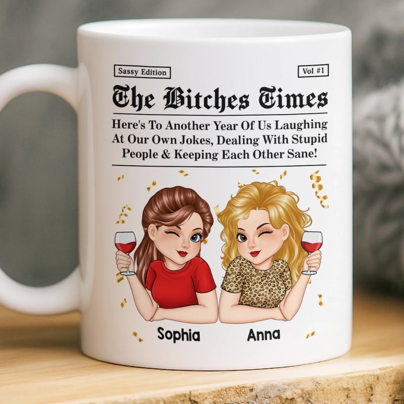 Personalised Best Friend Mug – Birthday Gift for Best Friend, Sister or BFF – Life Hits Better with You