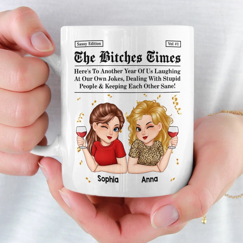 Personalised Best Friend Mug – Birthday Gift for Best Friend, Sister or BFF – Life Hits Better with You
