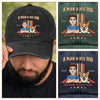 Personalised Vintage Washed Denim Cap – Birthday Gift for Dog Lovers or Dog Mum and Dad – Easily Distracted by Dogs