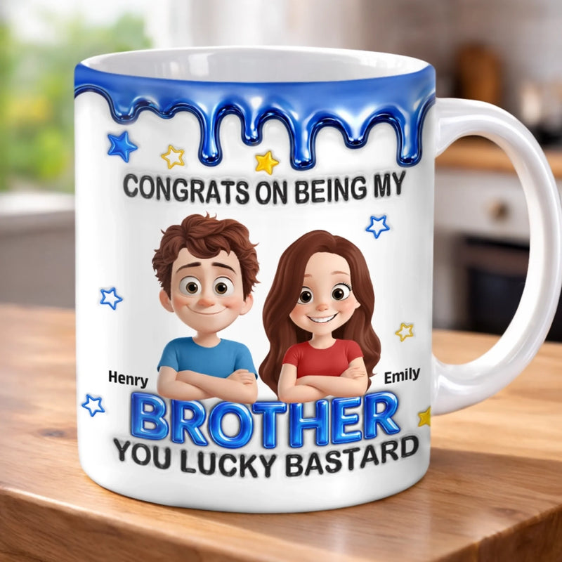 Personalised Brother Mug – Birthday Gift for Brother – Lucky to Have a Brother Like You