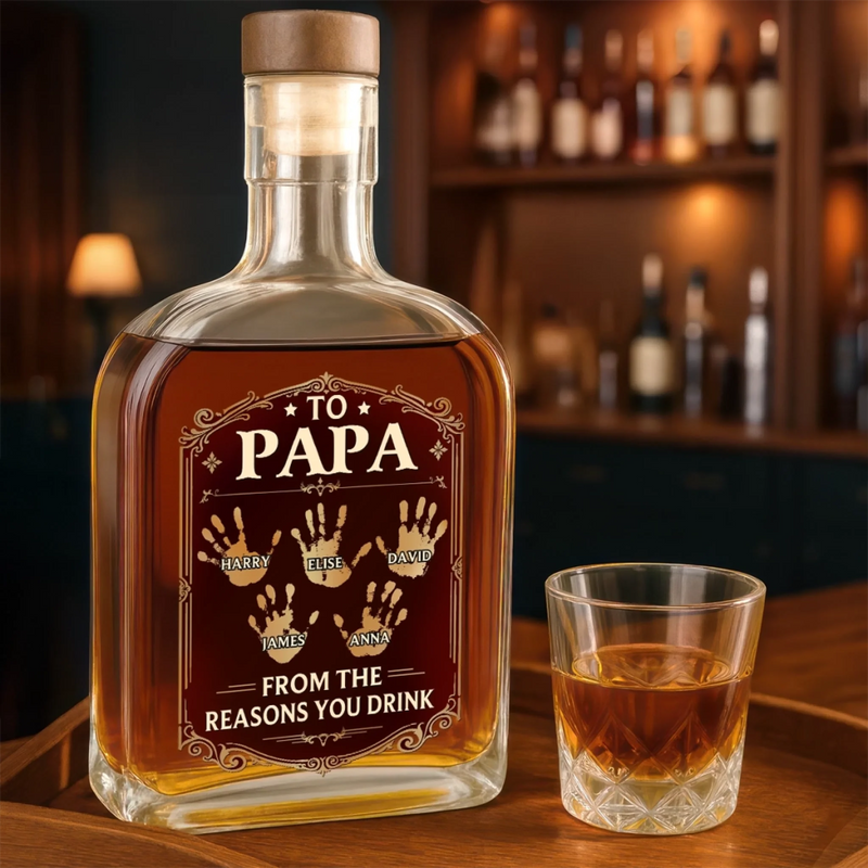 Personalised Whisky Bottle – Father’s Day or Birthday Gift for Dad or Grandpa – Dad Makes Life Better