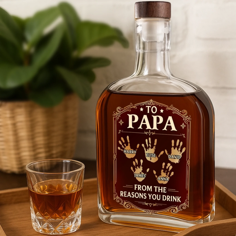 Personalised Whisky Bottle – Father’s Day or Birthday Gift for Dad or Grandpa – Dad Makes Life Better