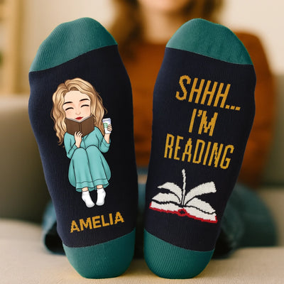 Personalised Crew Socks – Gift for Book Lovers or Readers – Keeping Up with My Reading Game