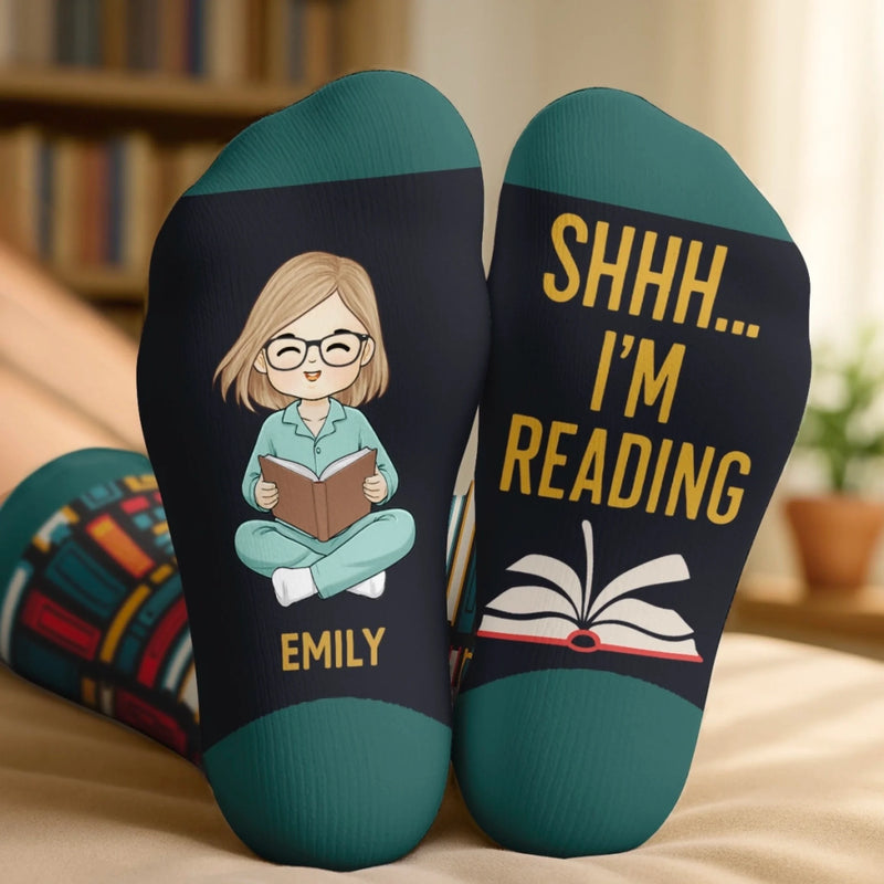 Personalised Crew Socks – Gift for Book Lovers or Readers – Keeping Up with My Reading Game