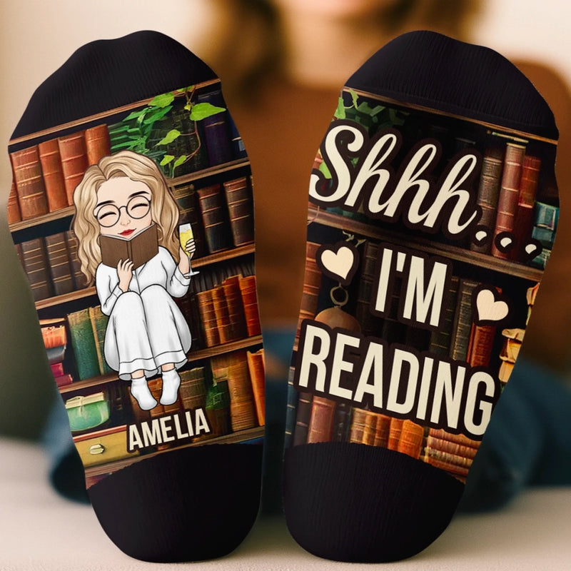 Personalised Crew Socks – Gift for Book Lovers or Readers – Socks Off, Story On