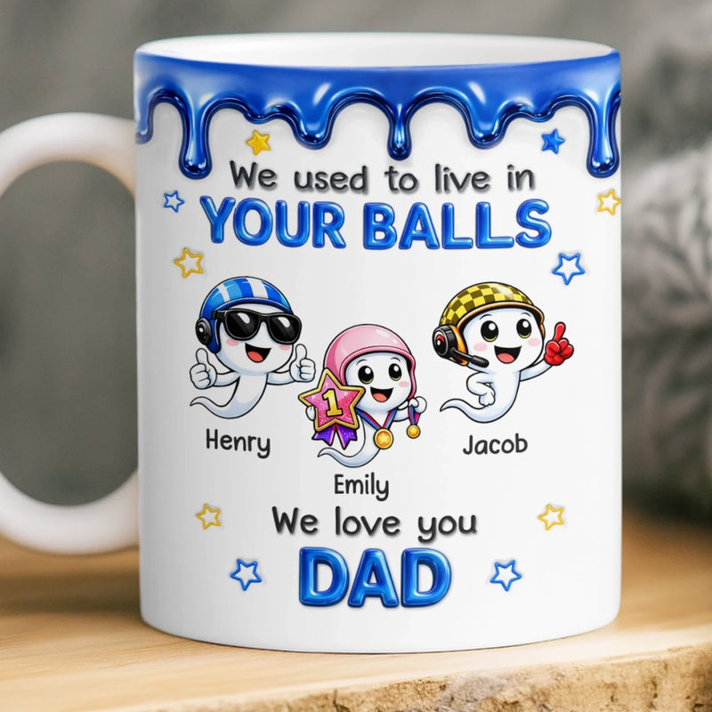 Personalised 3D Inflated Effect Printed Mug – Father’s Day or Birthday Gift for Dad – Thank You for Being Our Rock