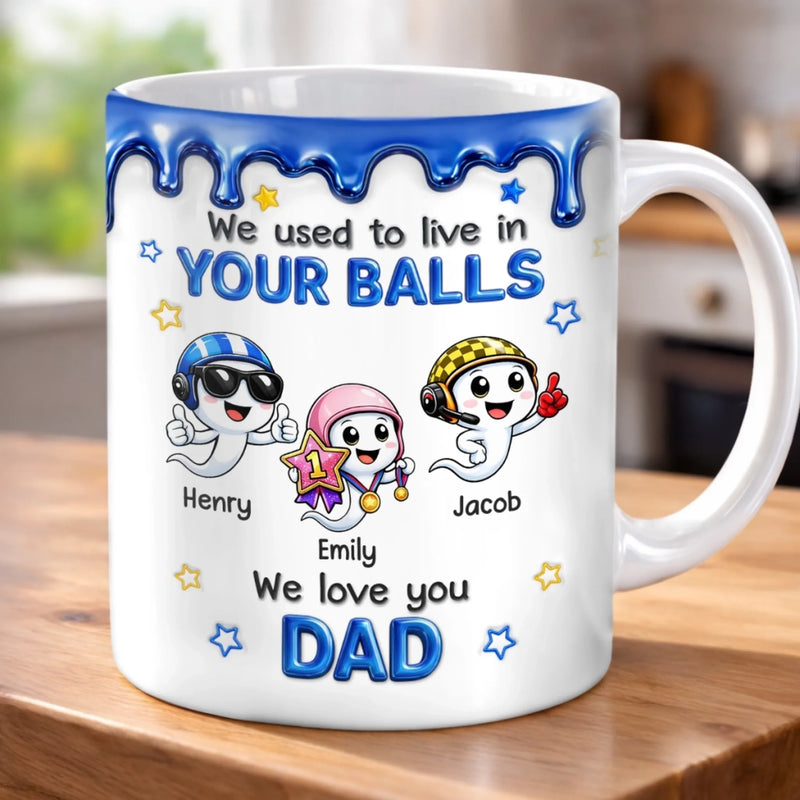 Personalised 3D Inflated Effect Printed Mug – Father’s Day or Birthday Gift for Dad – Thank You for Being Our Rock