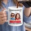 Personalised 3D Inflated Effect Printed Mug – Birthday Gift for Brother – Brothers Stand Side by Side