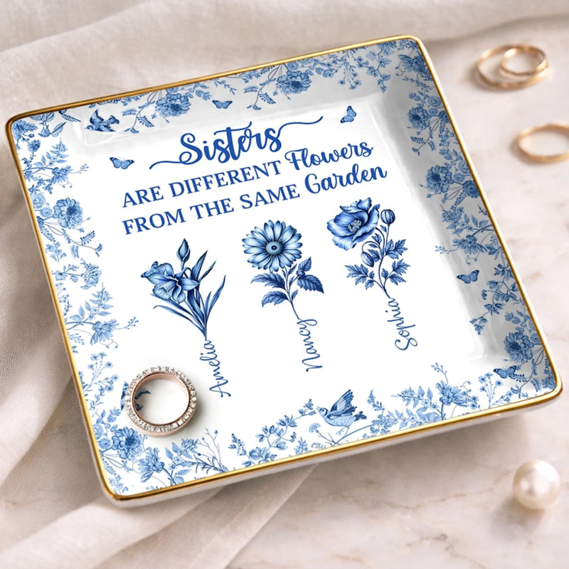 Personalised Jewellery Dish – Birthday Gift for Sister or Best Friend – A Garden Called Sisterhood