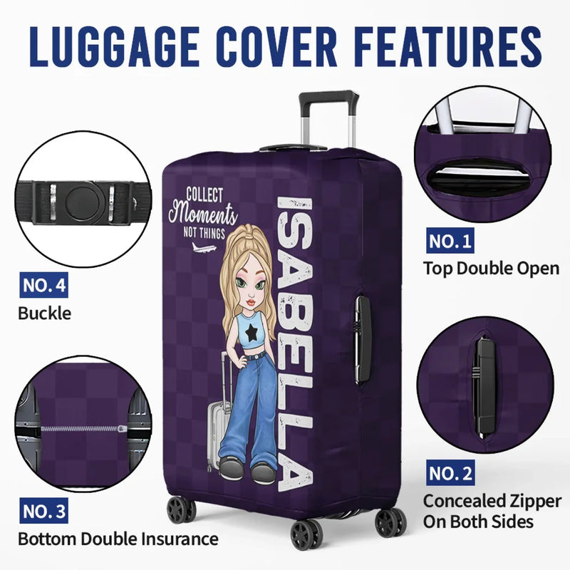 Personalised Luggage Cover – Summer Holiday Gift for Travel Lovers – Go Where Your Heart Feels Alive