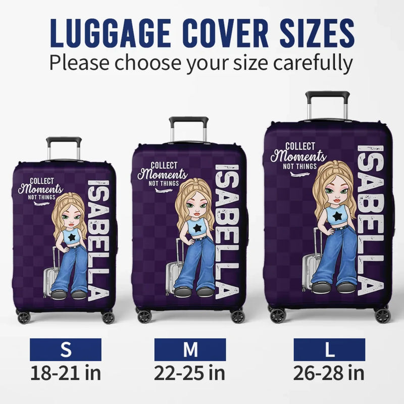 Personalised Luggage Cover – Summer Holiday Gift for Travel Lovers – Go Where Your Heart Feels Alive
