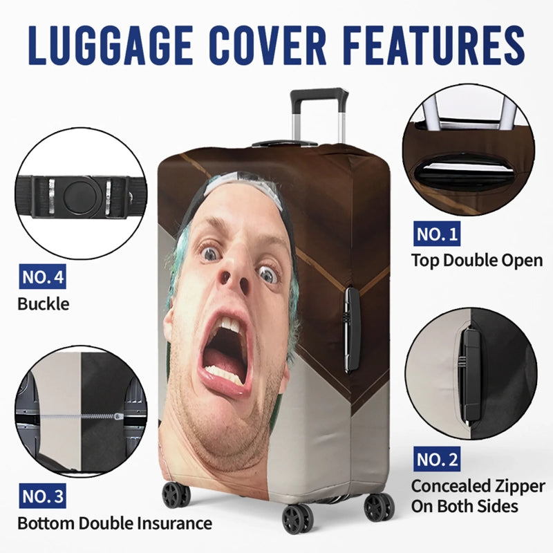 Personalised Photo Luggage Cover – Summer Holiday Gift for Travel Lovers – All You Need Is Love